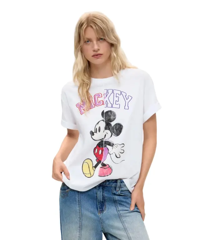Desigual -Γυναικείο T-Shirt Migmickey 26WWTK59-1000 Λευκό