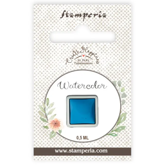 Παστίλια ακουαρέλας 0,5ml Stamperia, Cerulean Blue 2