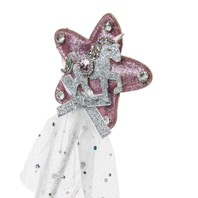 Σετ στέκα και ραβδάκι με glitter και τούλι 3