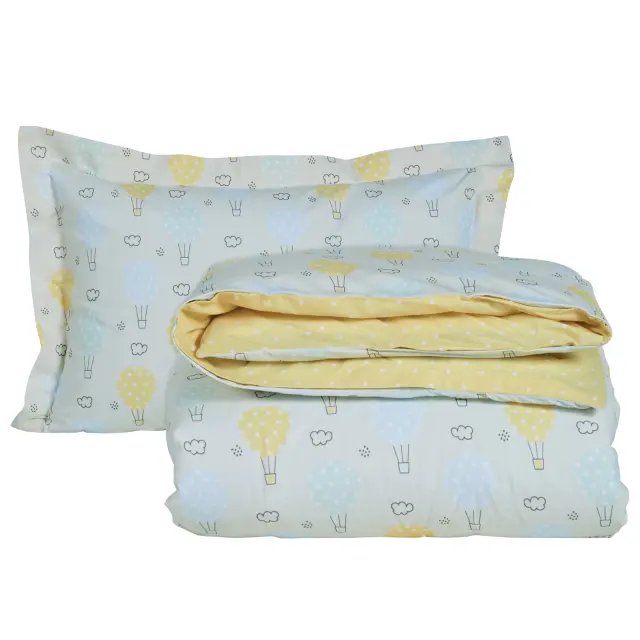 Σετ Παπλωματοθήκη 160x240 Μονή Das Home Kids 4880 Γαλάζιο-Κίτρινο-Μέντα 70% Βαμβάκι-30% Πολυέστερ 3