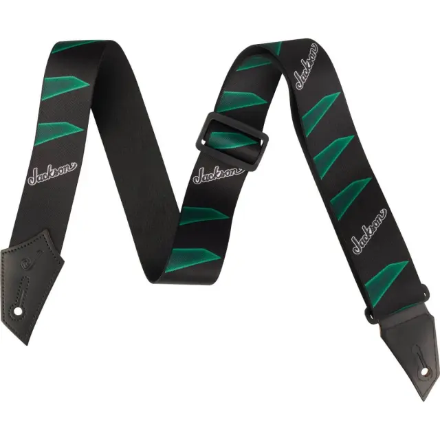 Jackson Headstock Pattern Ζώνη Κιθάρας/ Μπάσου Μαύρη/Πράσινη