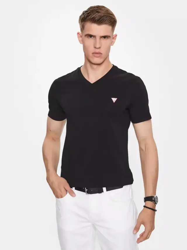 Guess - Ανδρικό T-shirt Slim Fit M2YI32J1314-JBLK Μαύρο - M