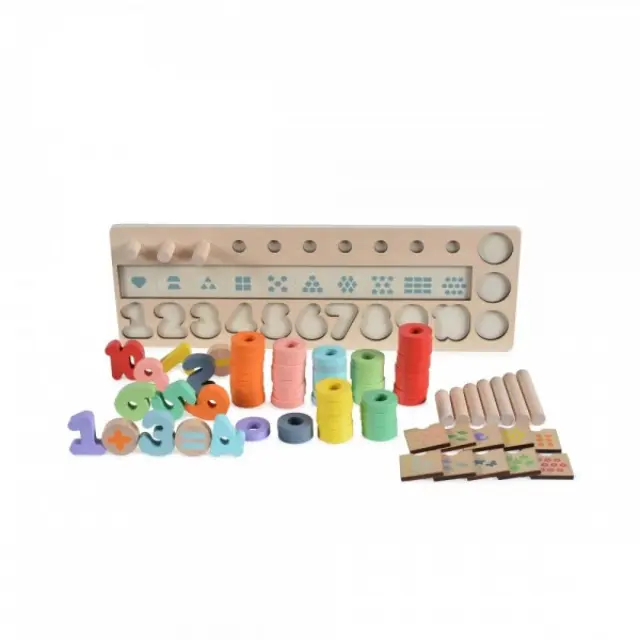 Moni Toys Ξύλινος Παιδικός Άβακας "Μετράω και Μαθαίνω" 2052 3