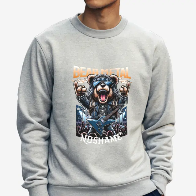 Φούτερ Noshame® Γκρι με τύπωμα Bear Metal - 512544 - XXL