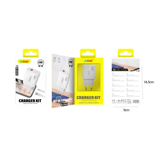 Andowl Φορτιστής κινητού με καλώδιο Type-C Q-CD40 -Mobile charger with Type-C cable Q-CD40 214223 2