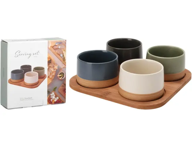 Σετ Σερβιρίσματος Excellent Houseware με 4 μπωλ και δίσκο - 5 τεμάχια 210001090 2