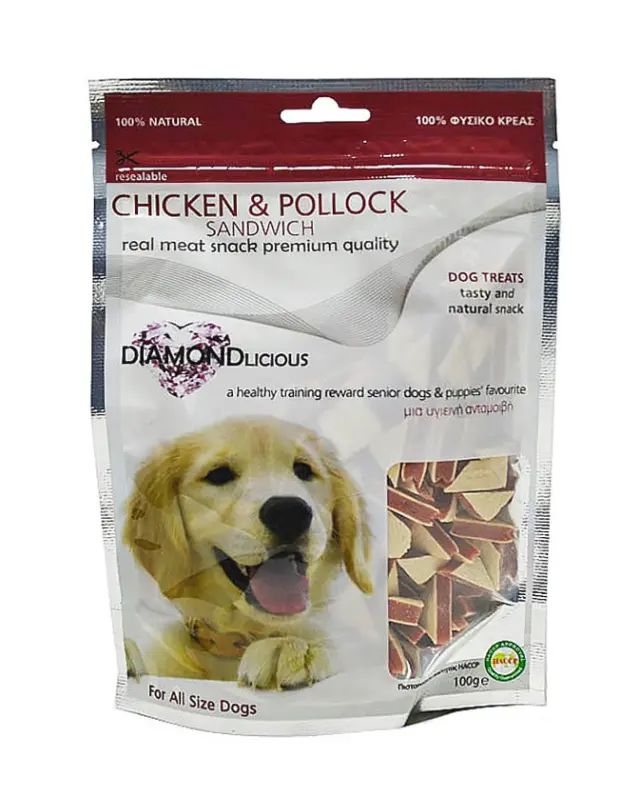 PET CAMELOT CHICK.+ POLLOCK SANDWICH 100gr