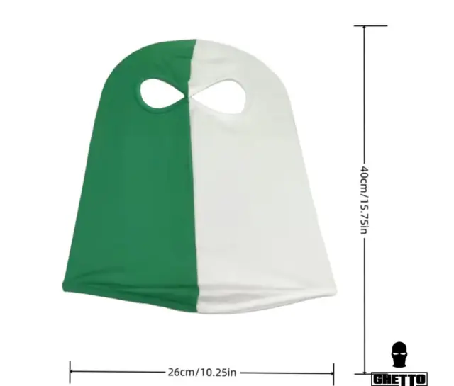Ghetto Green / White Balaclava 2 Hole Unisex 3