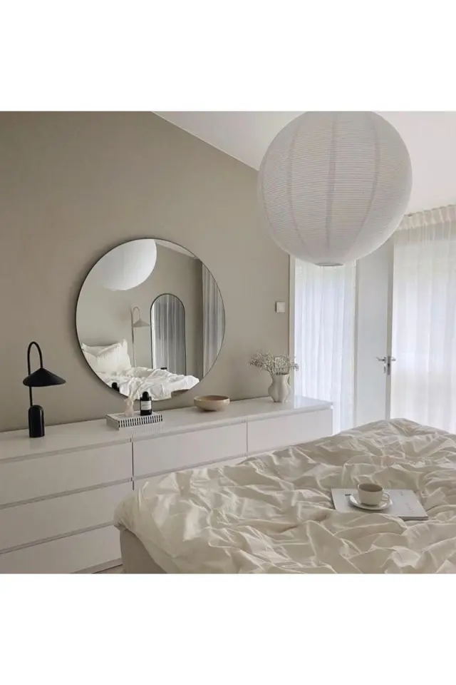 Stewehome Στρογγυλός διακοσμητικός καθρέφτης τοίχου από πολυρεζίνη 90 cm Γκρι 1 τεμ.