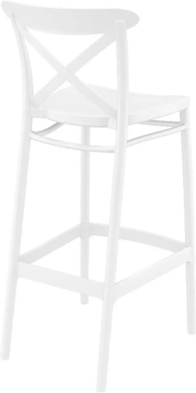 Σκαμπό Bar CROSS Λευκό PP 45x52x106cm 2