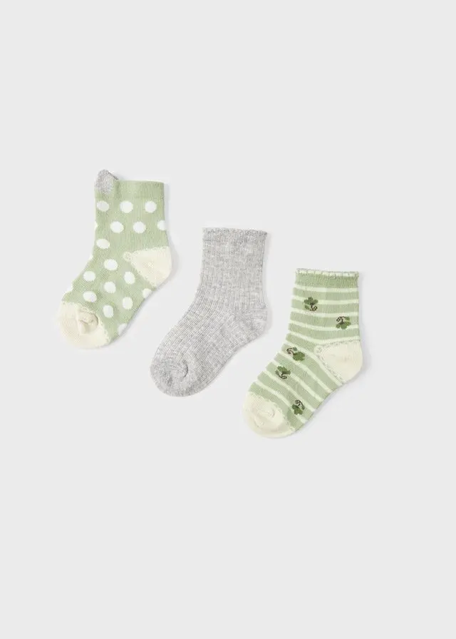 Baby 6 μηνών έως 4 ετών Σετ 3 καλτσάκια ECOFRIENDS αλόη - 12M