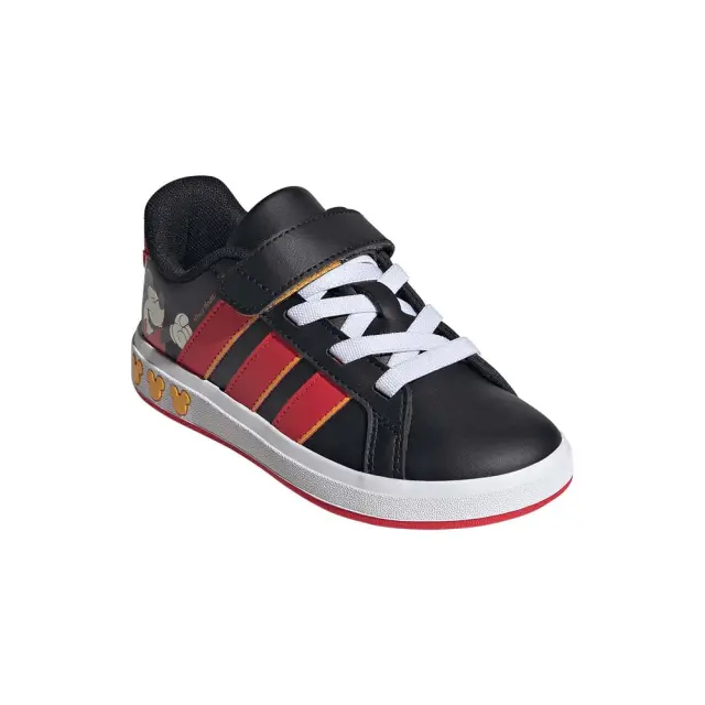 adidas Sportswear Boy's Grand Court Disney Mickey Mouse Elastic Laces K Μαύρο - Κόκκινο KI9187 (adidas Sportswear) 3