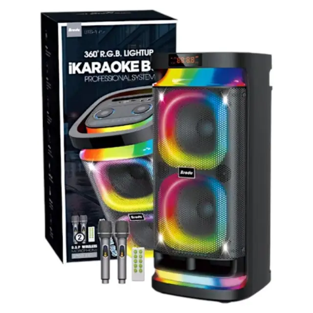 Φορητό ηχείο subwoofer με 2 μικρόφωνα Karaoke - BTS-1990 - 719909 2