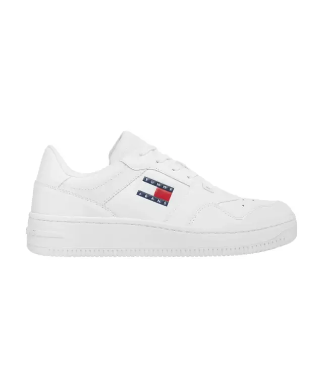 Tommy Hilfiger - Ανδρικά Δερμάτινα Sneakers Tjm Retro Basket Ess EM0EM01395-YBR Λευκό - 40