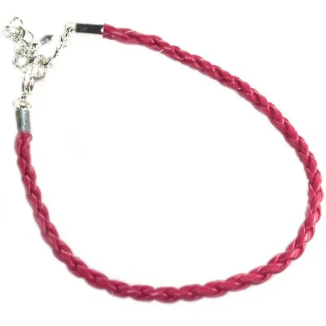 Δερμάτινο Κορδόνι Συνθετικό Pink 19cm για Bracelet Modular - 2τεμ