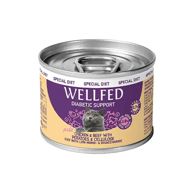 Wellfed Diabetic Support Πατέ Κοτόπουλο & Βοδινό με Πατάτες & Κυτταρίνη 200gr Μονόχρωμο