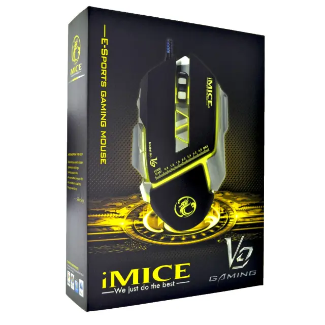 Ενσύρματο Ποντίκι iMICE V9 Gaming 7D με 7 Πλήκτρα, 2400 DPI, Multimedia και LED Φωτισμό. Μαύρο-Γκρι 2