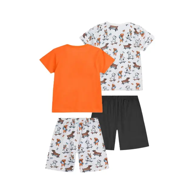 Energiers Παιδική Πυτζάμα Αγόρι Too Cool Dog Skaters - 2 Ζεύγη, Χρώμα Carrot - 1 Y 2