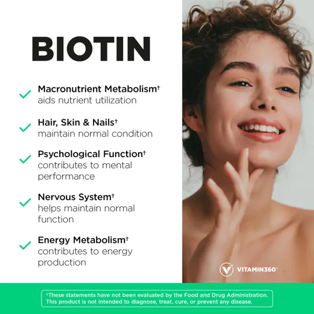 Vitamin360 Biotin 5,000 mcg 60 Veg Capsules 3