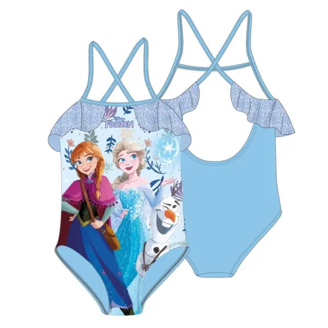 Disney Frozen Sisters Παιδικό μαγιό ολόσωμο Σιέλ 3