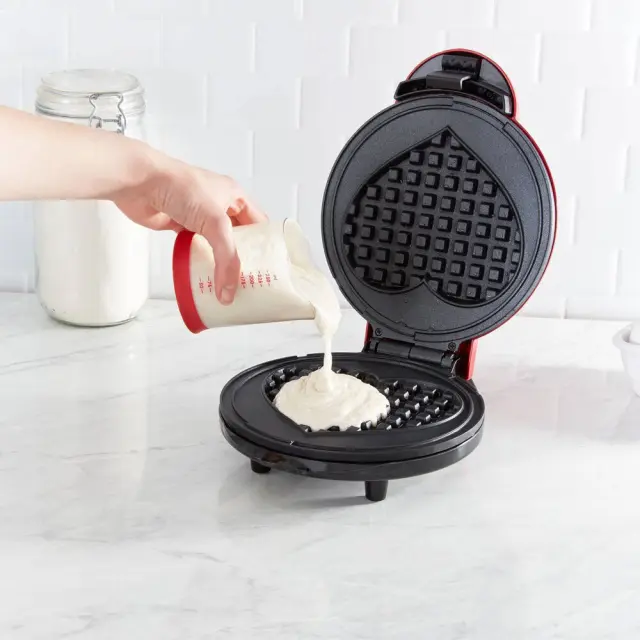 Μίνι Βαφλιέρα σε Σχήμα Καρδιάς 350W (Mini Waffle Maker in Heart Shape 350W) 3