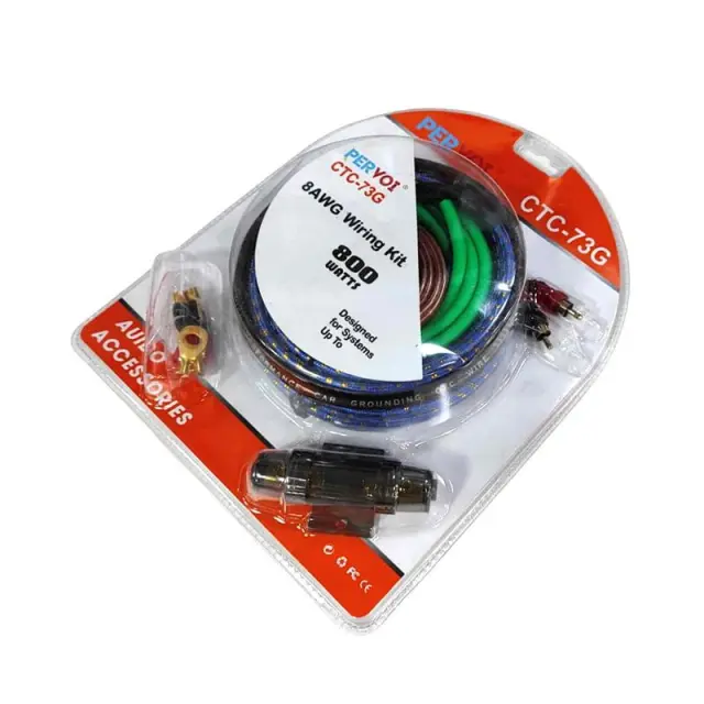 PERVOI Σετ Καλωδίων Ενισχυτή Αυτοκινήτου 800W CTC-73G - 8AWG Wiring Kit Car Cables 014397 2