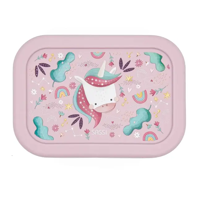 Sassi Φαγητοδοχείο Σιλικόνης με 3 Χωρίσματα Sparkly The Unicorn 3