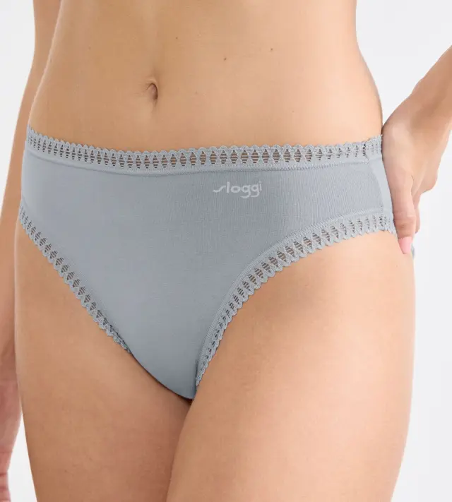 Sloggi Βαμβακερά Σλιπ Go Crush H High Leg C3P Συνδυασμός Πετρόλ 3-Pack 3