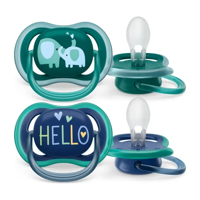 Philips Avent Ultra Air Πιπίλα Σιλικόνης 18+ μηνών Mix Ελεφαντάκι-Hello, 2τμχ