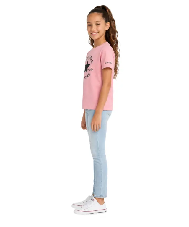 Converse - Παιδική Μπλούζα T-Shirt για Κορίτσια 4CH526-AI4 Ροζ 3