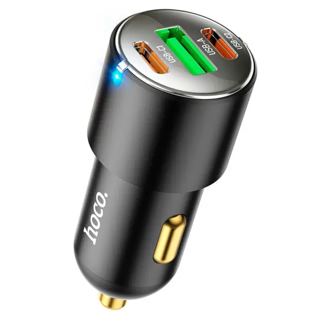 Hoco Φορτιστής Αυτοκινήτου 45W με Θύρες USB-A, USB-C χωρίς Καλώδιο Μαύρο NZ6