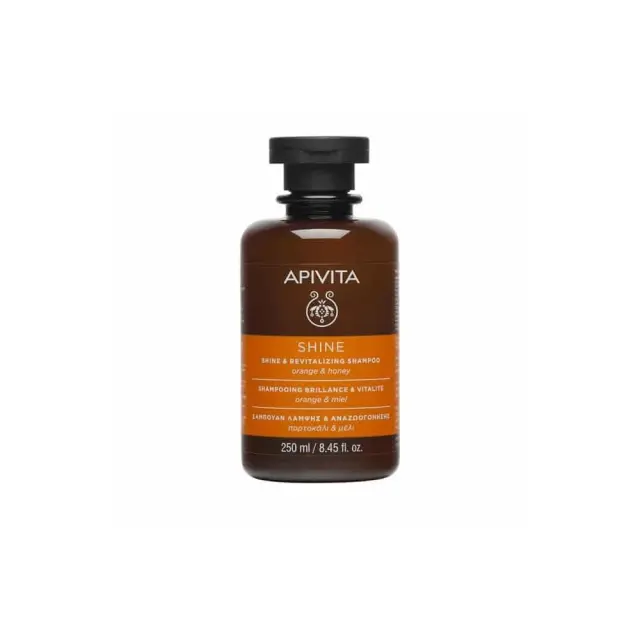 Apivita Shine & Revitalizing Shampoo with Orange & Honey, Σαμπουάν Αναζωογόνησης και Λάμψης με Πορτοκάλι και Μέλι, 250ml