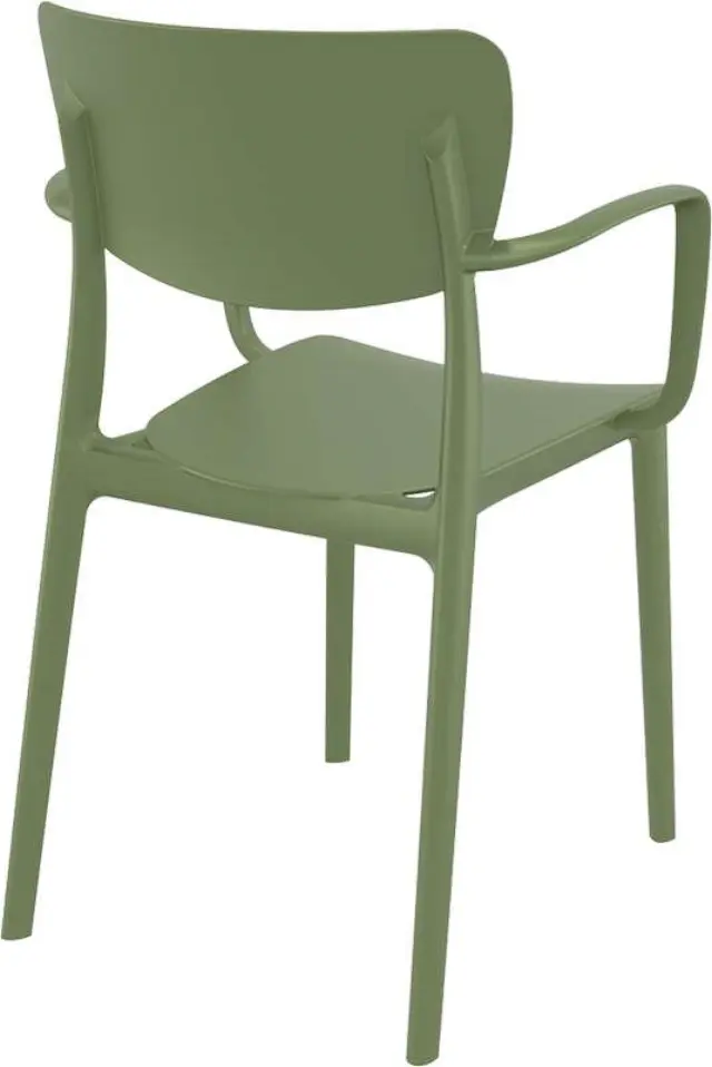 Πολυθρόνα Στοιβαζόμενη LISA Olive Green PP 54x53x82cm 2