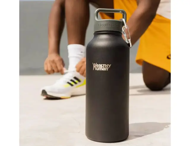 Μπουκάλι Θερμός Stein Healthy Human με χωρητικότητα 950ml και διατήρηση θερμοκρασίας 12h ζεστό / 24h κρύο - Pure Black 32OZ Pure Black 3