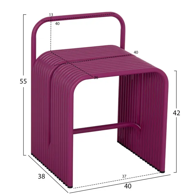 ΣΚΑΜΠΟ FB96326.05 ΑΛΟΥΜΙΝΙΟ ΣΕ ΜΩΒ ΧΡΩΜΑ 40x38x55Υεκ. 2