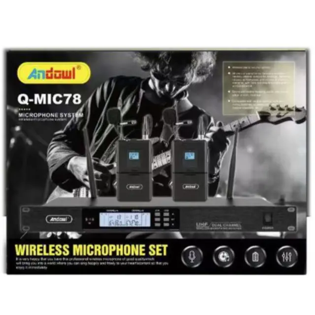 Andowl Σετ Ασύρματα Μικρόφωνα UHF Dual Channel Q-MIC78