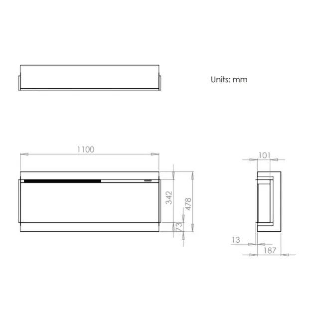 Charlton & Jenrick iRange 1100e Slimline Ηλεκτρικό τζάκι 110cm 3