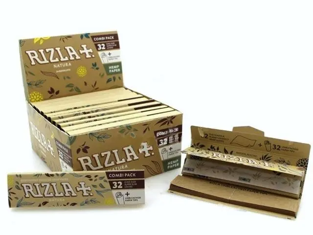 Χαρτάκια King Size Rizla Natura 32 φύλλων με τζιβάνες Συσκ. 24 τμχ