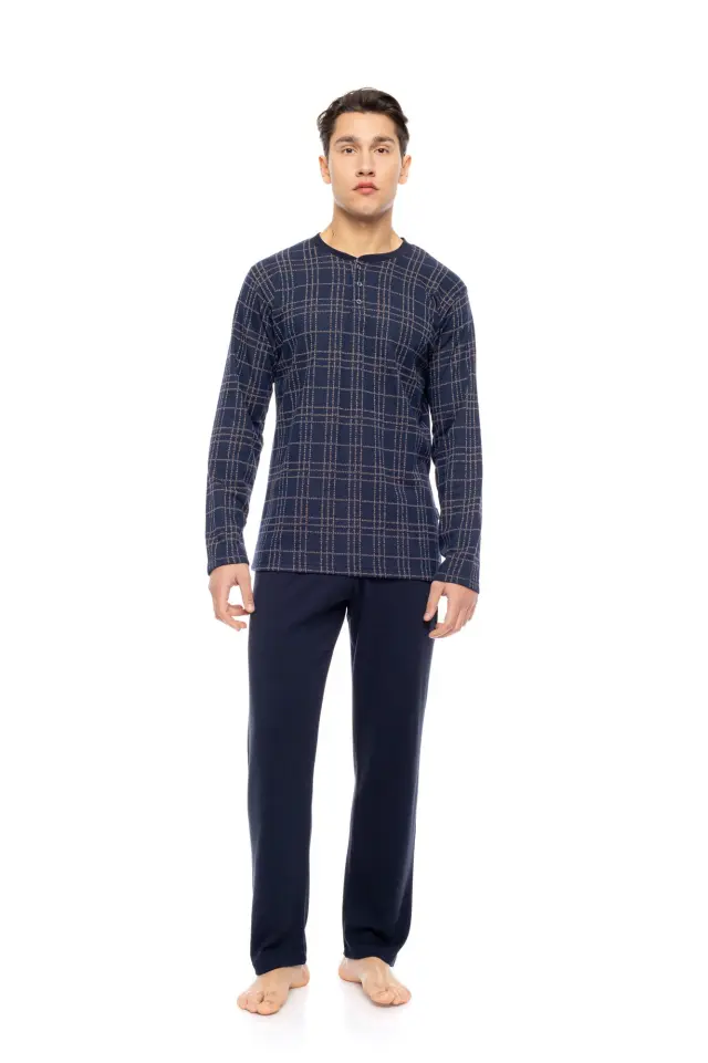 W-M781 - Type - PYJAMA JACQUARD SAND BLUE PLAID - M