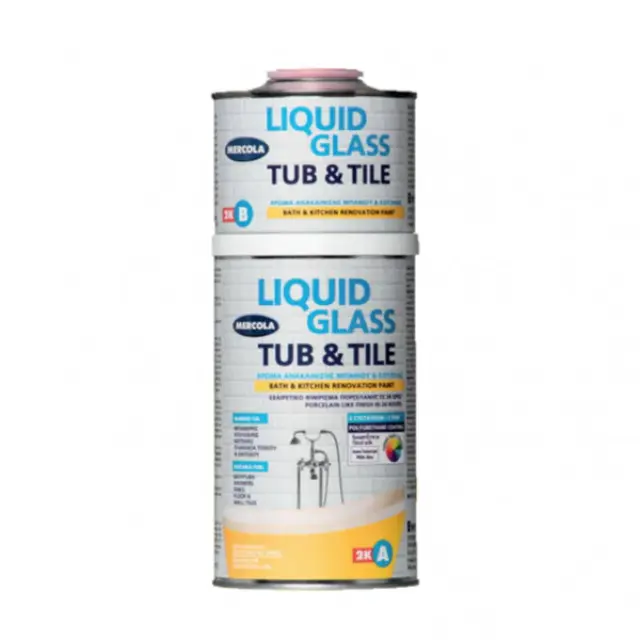 Mercola Tub+Tile Χρώμα για Μπανιέρες και Πλακάκια 2 Συστατικών Λευκό Γυαλιστερό Σετ 1lt
