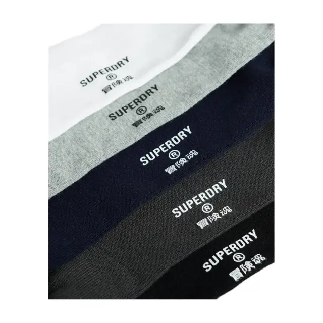 Superdry Ανδρικές Κάλτσες Casual Rib - Συσκευασία Δώρου - 5 Ζεύγη, Χρώμα Shades Of Grey - 44-46 3