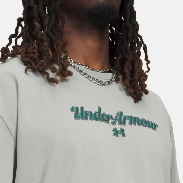 Under Armour Men's Heavyweight Wordmark Shortsleeve T-Shirt Γκρι 6009266-069 (Under Armour) 3
