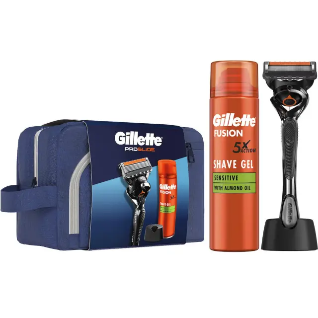 Gillette ProGlide Σετ Ξυριστικής Μηχανής Με Βάση στήριξης & 1 Gel Ξυρίσματος 200ml & Νεσεσέρ