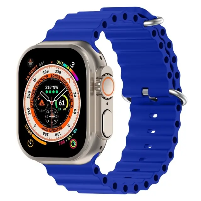 OceanWave Version Λουράκι Σιλικόνης για Apple Watch 44/45/46/49mm - Μπλε OEM
