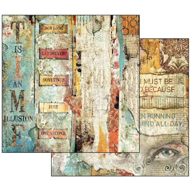Χαρτί Scrapbooking Stamperia Διπλής Όψης - Time is an Illusion Little Labels - 31x30cm
