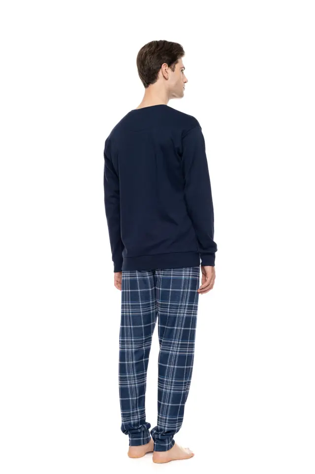Ulisse Pyjama Jacquard Denim σετ ανδρική χειμερινή πυτζάμα W-M852-1 2