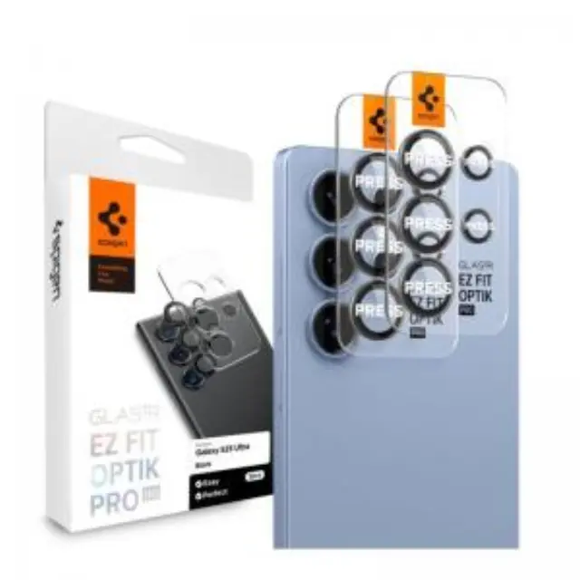 Tempered Glass Rings Spigen για Τζαμάκι Κάμερας Samsung Galaxy S25 Ultra 5G Optik.tR EZ-FIT Μαύρο (2 τεμ.) N67397 2