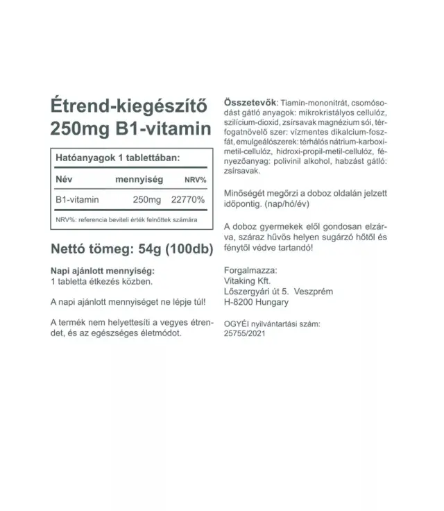 Vitaking Vitamin-B1 250 mg 2