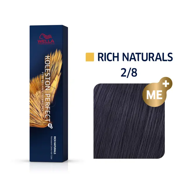 Wella Professionals Koleston Perfect Me+ Rich Natuals 60ml | Απόχρωση 2/8 Μαύρο Μπλέ 2