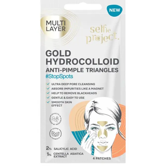 Patches για την ακμή Triangles Gold Hydrocolloid 4τμχ S.P.